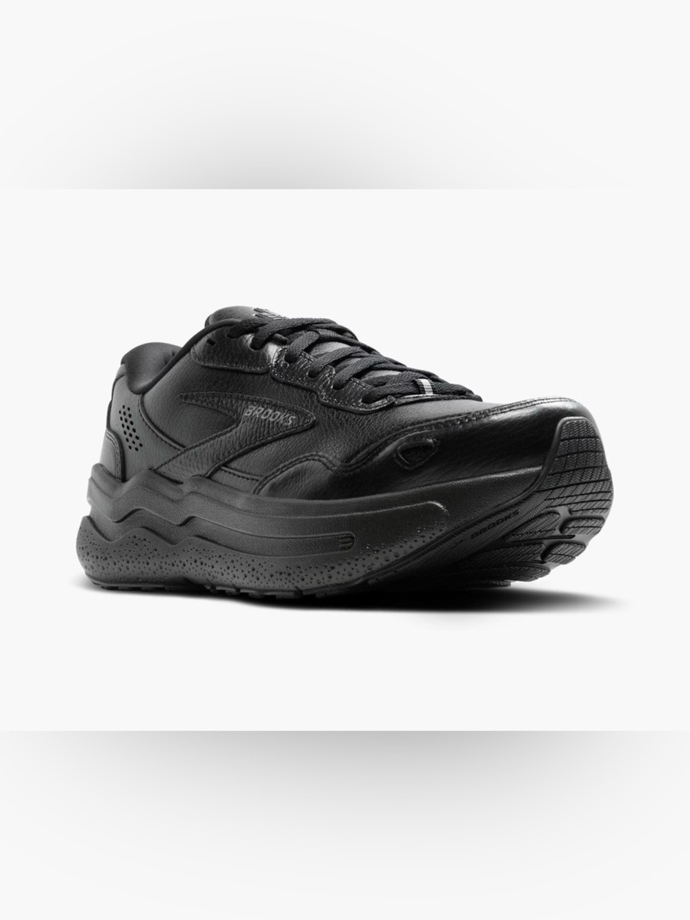Brooks Ghost Max L Leather Walking Shoes All Black Men’s Size 10 Comfort